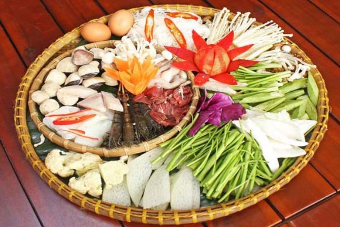 Sắp xếp, bày trí rau ăn lẩu Thái