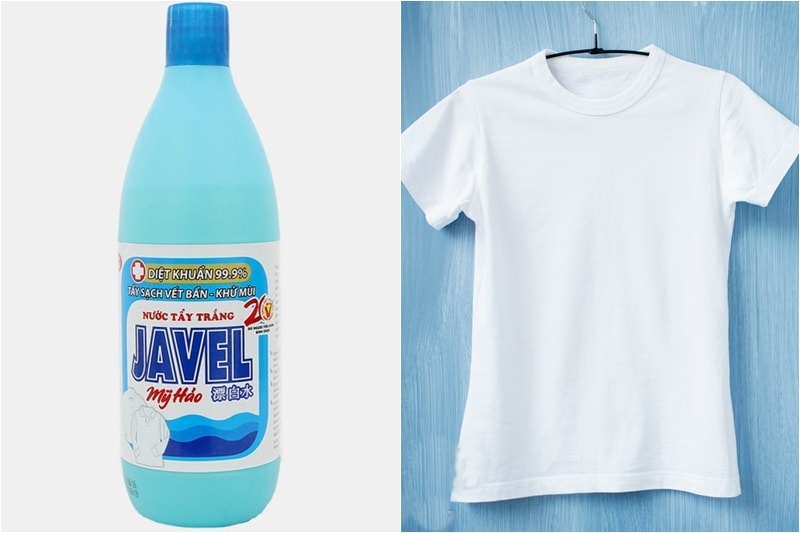 Tẩy thâm kim quần áo bằng dung dịch chuyên dụng Javel